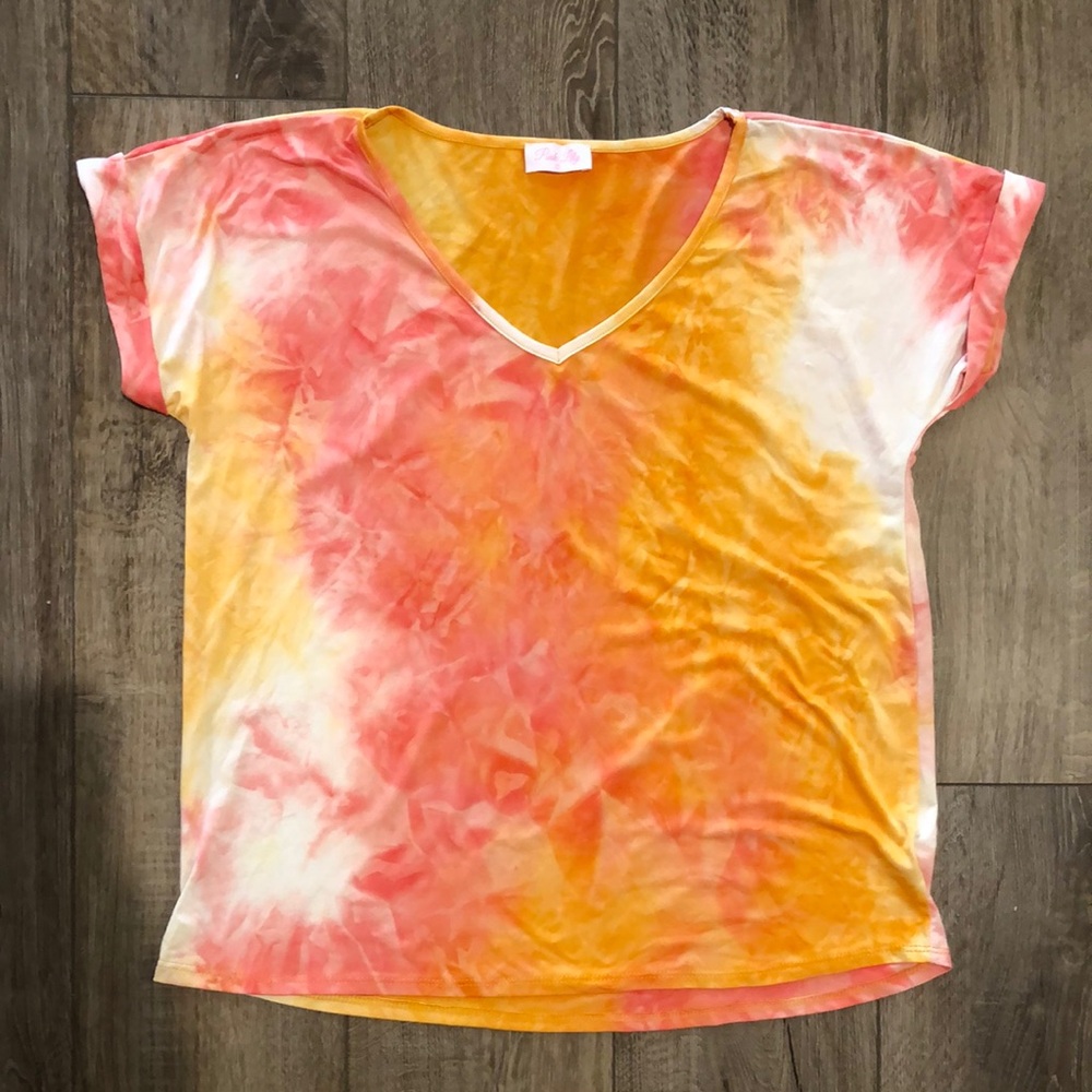 PINK LILY Vibrant Tie-Dye Women's Top